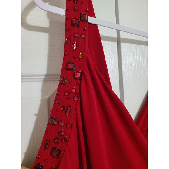 Lane Bryant 26/28w women's plus size red dress with rhinestones - Picture 2 of 12